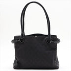 Gucci GG Canvas Leather Shoulder Bag Hand Tote Black — view 2
