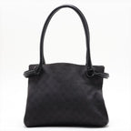 Gucci GG Canvas Leather Shoulder Bag Hand Tote Black