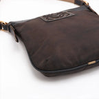 Loewe Anagram Leather Nylon Shoulder Bag Crossbody Brown — view 4