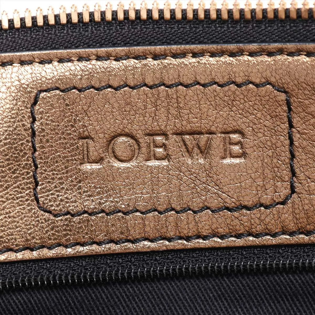 Loewe Anagram Leather Nylon Shoulder Bag Crossbody Brown — view 8