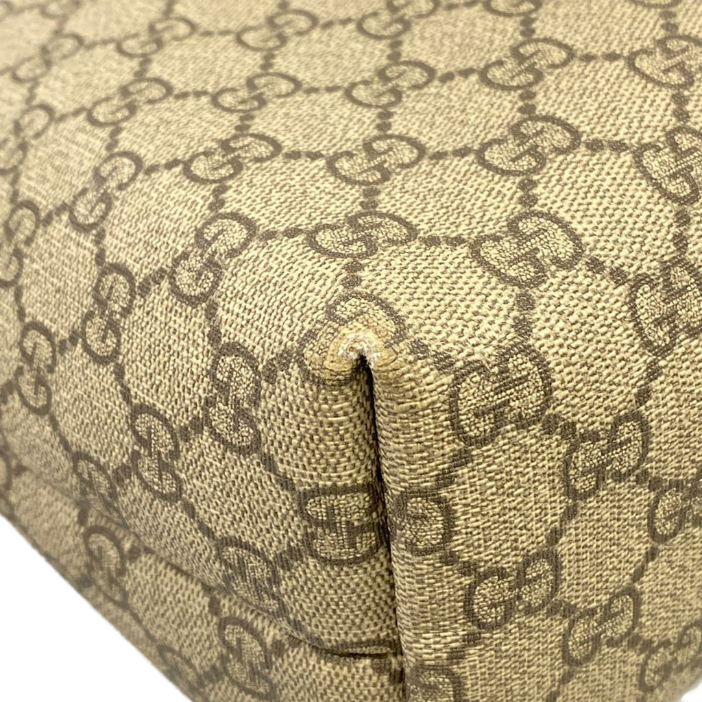 Gucci Tote Bag GG Plus Supreme Sherry Gray Beige Dark Multi Leather — view 6