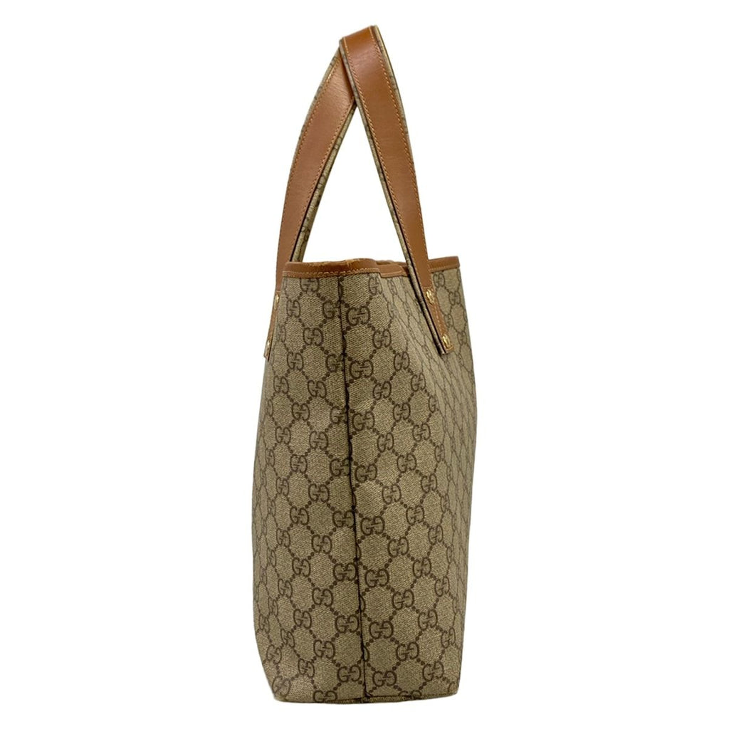 Gucci Tote Bag GG Plus Supreme Sherry Gray Beige Dark Multi Leather — view 2