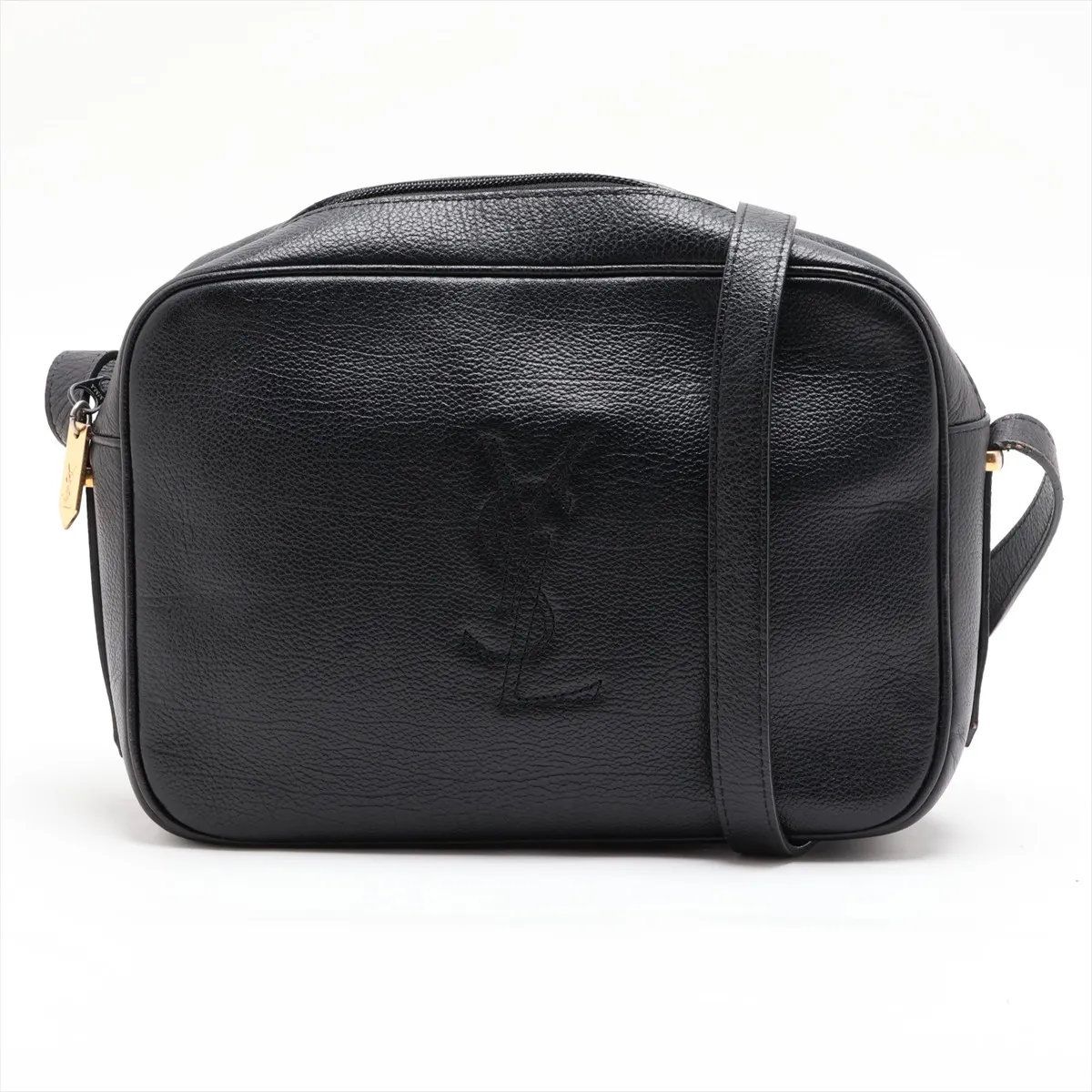 Saint Laurent YSL Leather Shoulder Bag Crossbody Black