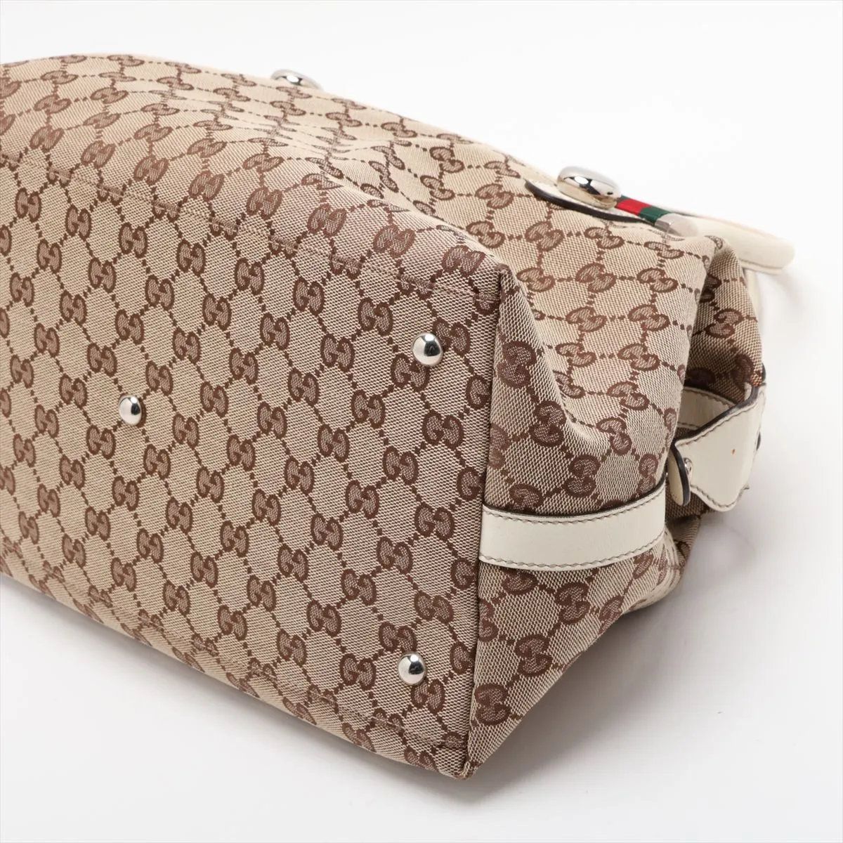 Gucci GG Canvas Leather Handbag Tote — view 3