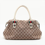 Gucci GG Canvas Leather Handbag Tote — view 2