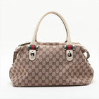 Gucci GG Canvas Leather Handbag Tote