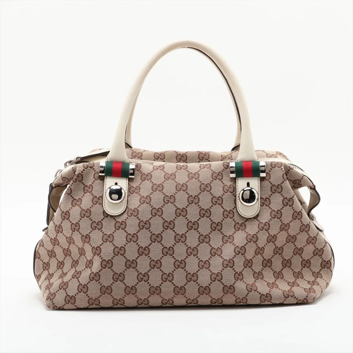 Gucci GG Canvas Leather Handbag Tote