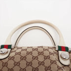 Gucci GG Canvas Leather Handbag Tote — view 6