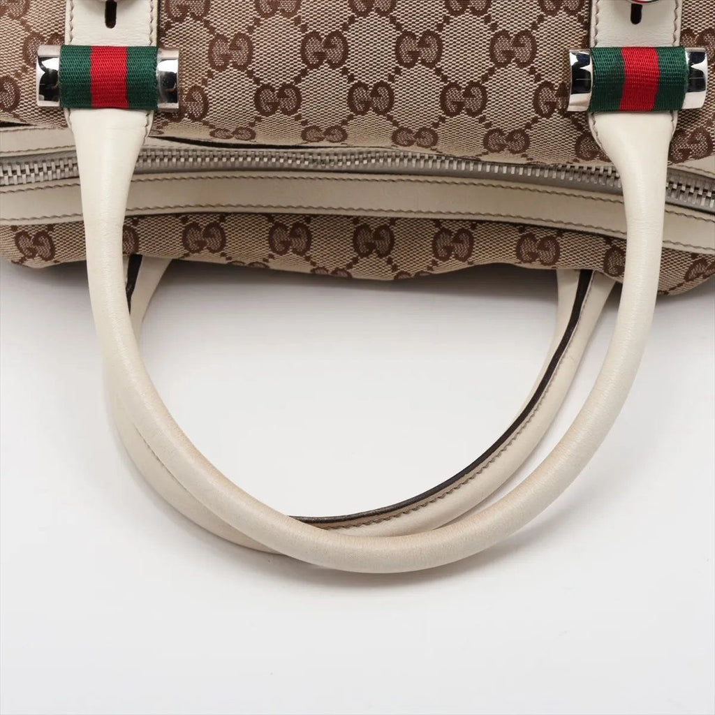Gucci GG Canvas Leather Handbag Tote — view 5