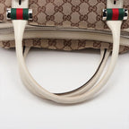 Gucci GG Canvas Leather Handbag Tote — view 5