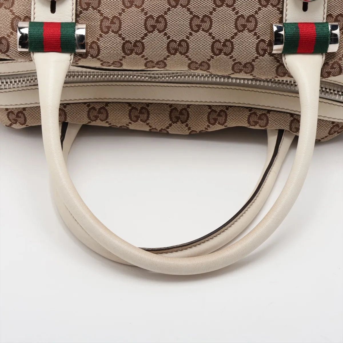 Gucci GG Canvas Leather Handbag Tote — view 5