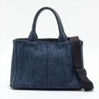 Prada Canapa Denim Blue 2-Way Shoulder Bag Crossbody Hand