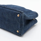 Prada Canapa Denim Blue 2-Way Shoulder Bag Crossbody Hand — view 3