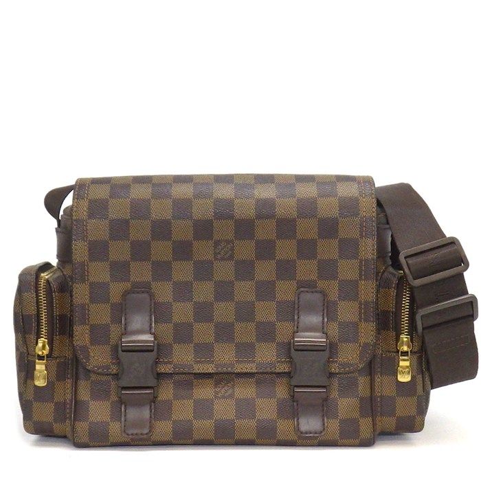 Louis Vuitton Shoulder Bag Reporter Melville Damier Ebene Canvas Gold