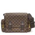 Louis Vuitton Shoulder Bag Reporter Melville Damier Ebene Canvas Gold