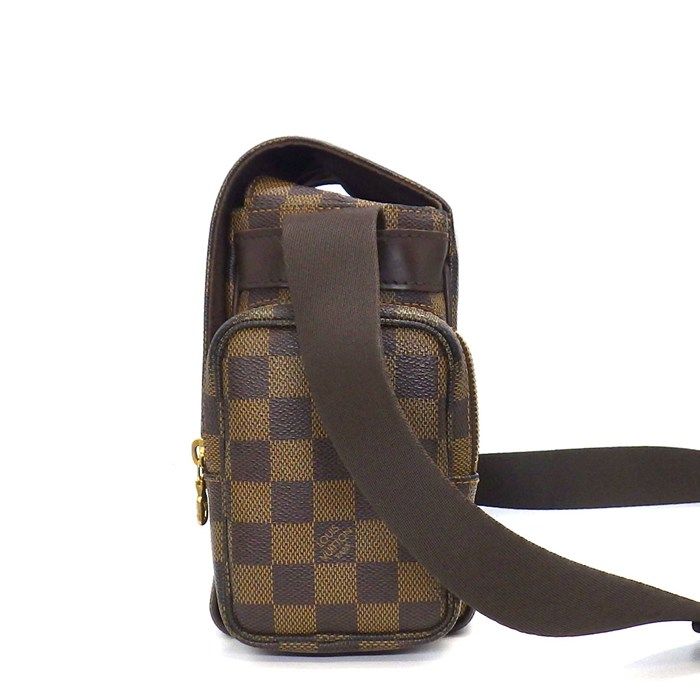 Louis Vuitton Shoulder Bag Reporter Melville Damier Ebene Canvas Gold — view 3