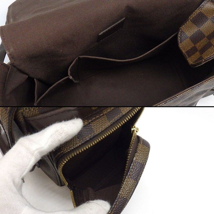 Louis Vuitton Shoulder Bag Reporter Melville Damier Ebene Canvas Gold — view 6