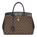 Louis Vuitton Handbag Rivoli MM Brown Damier Ebene Canvas Leather Gold