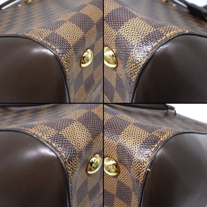 Louis Vuitton Handbag Rivoli MM Brown Damier Ebene Canvas Leather Gold — view 8