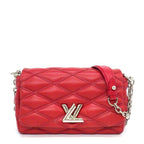 Louis Vuitton Shoulder Bag Maltage Rouge Lambskin Silver