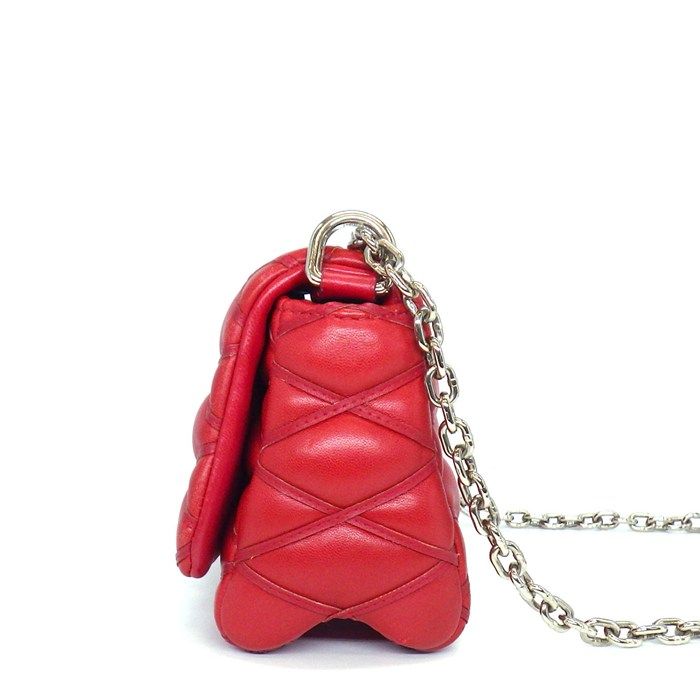 Louis Vuitton Shoulder Bag Maltage Rouge Lambskin Silver — view 3