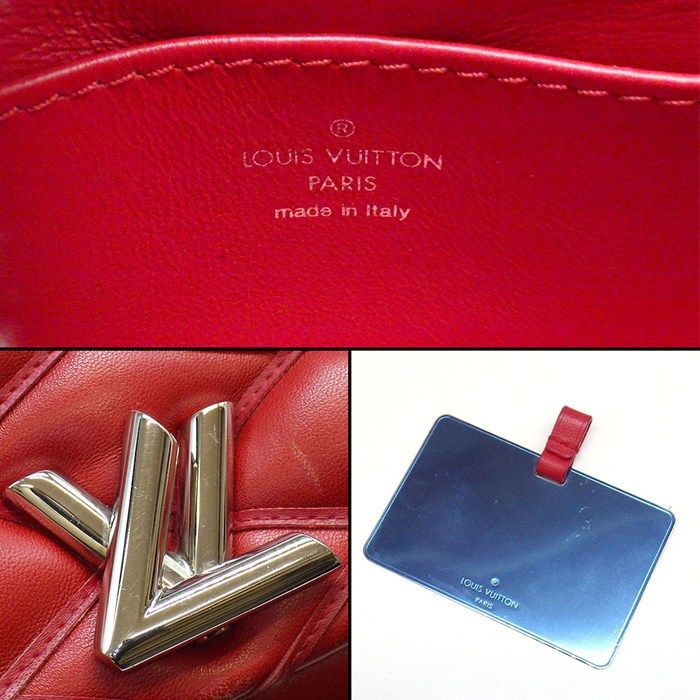 Louis Vuitton Shoulder Bag Maltage Rouge Lambskin Silver — view 6