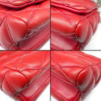Louis Vuitton Shoulder Bag Maltage Rouge Lambskin Silver — view 7