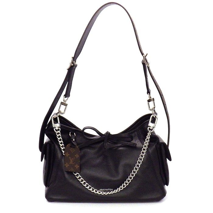 Louis Vuitton Shoulder Bag Carryall Cargo Vibe PM Black Lambskin Silver