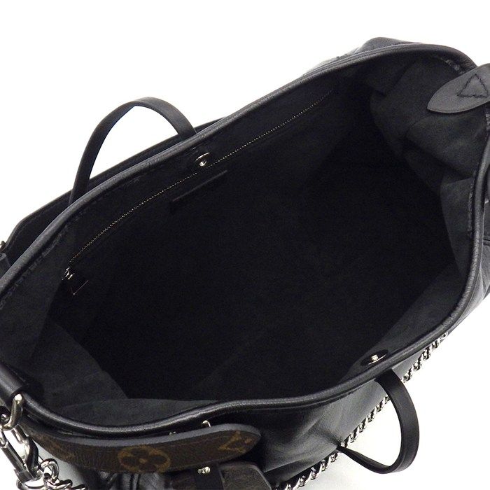 Louis Vuitton Shoulder Bag Carryall Cargo Vibe PM Black Lambskin Silver — view 5