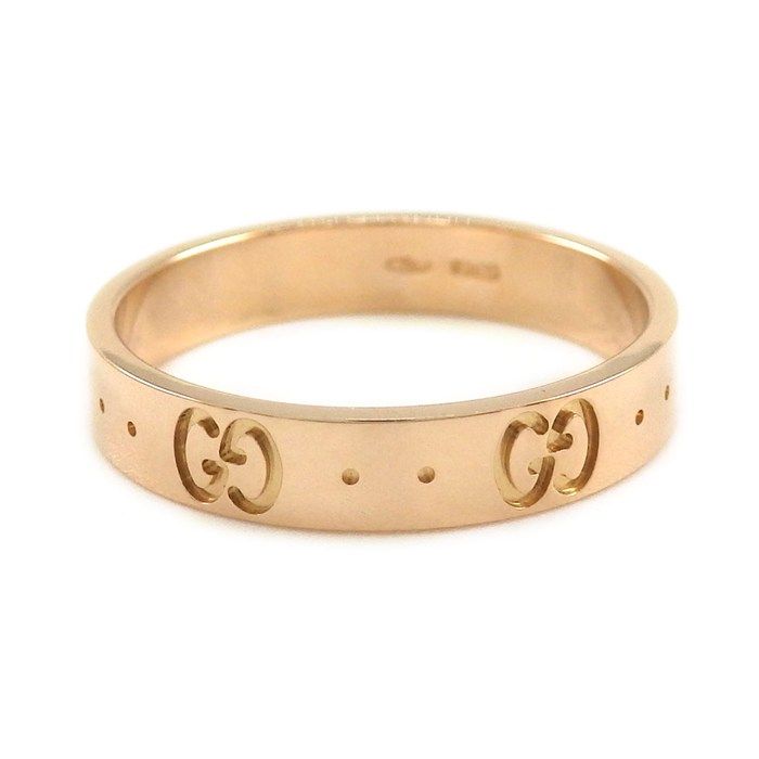 Gucci Ring Icon Interlocking G GG Logo 18k Pink Gold — view 2
