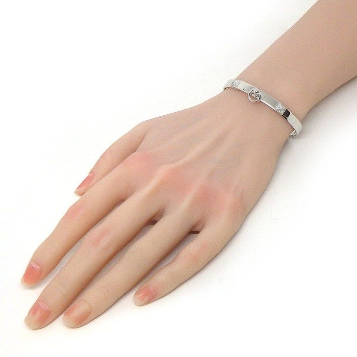 Hermes Bracelet Collier de Chien Pyramid Medor Studs Diamond Total 18k White — view 8