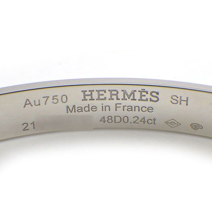 Hermes Bracelet Collier de Chien Pyramid Medor Studs Diamond Total 18k White — view 5