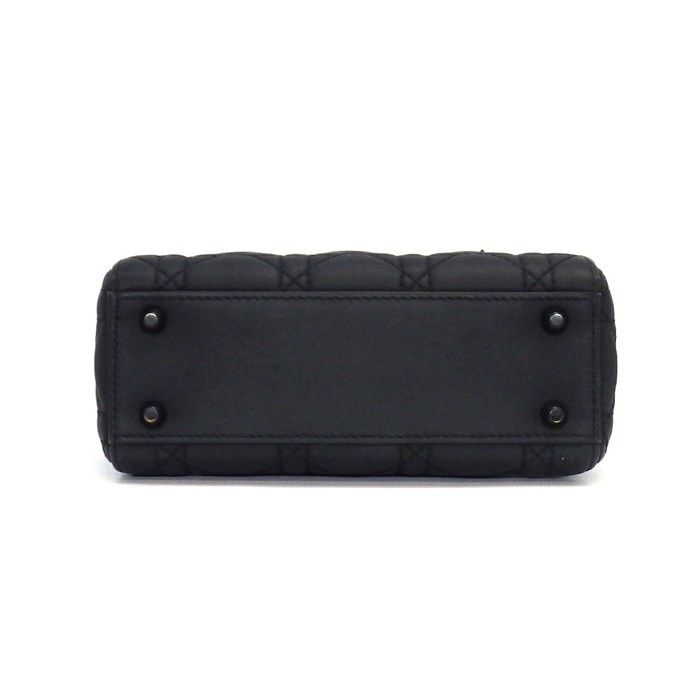 Dior Handbag Lady Dior Mini Black Cannage Ultra Matte Calfskin — view 4