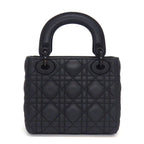 Dior Handbag Lady Dior Mini Black Cannage Ultra Matte Calfskin — view 2