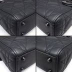 Dior Handbag Lady Dior Mini Black Cannage Ultra Matte Calfskin — view 7