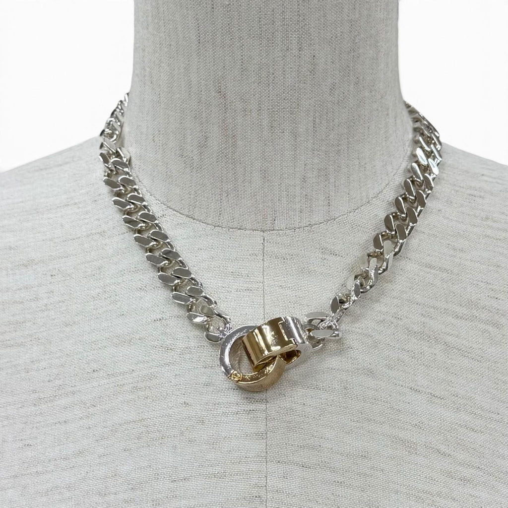 Bottega Veneta Chain Necklace Silver Gold — view 3