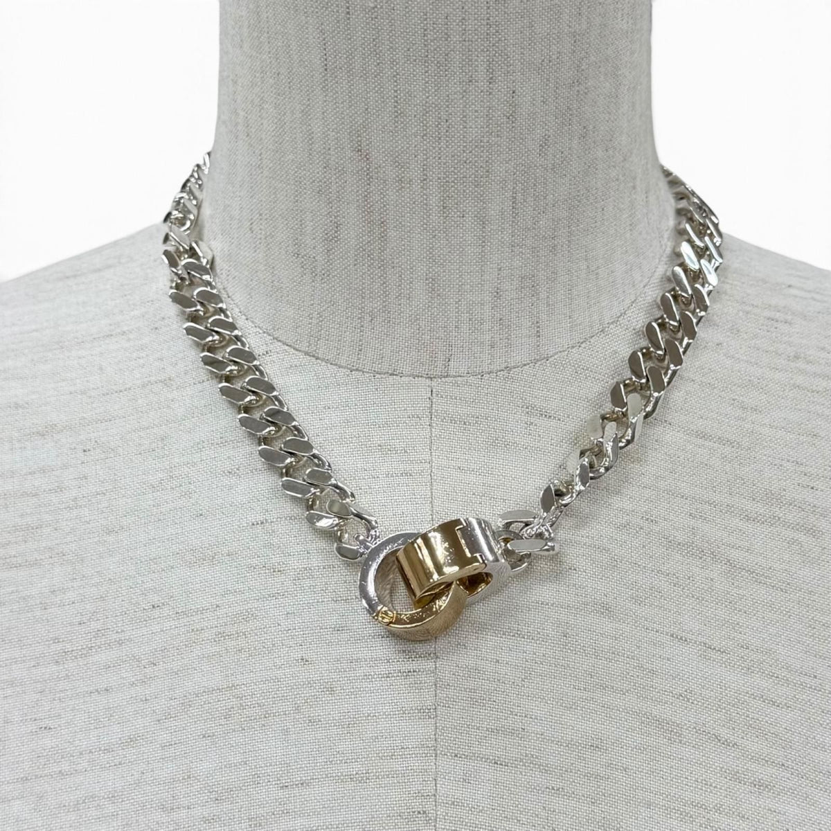 Bottega Veneta Chain Necklace Silver Gold — view 3