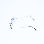 Chanel Rimless Sunglasses Eyewear CC Logo Blue Silver — view 5