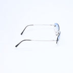 Chanel Rimless Sunglasses Eyewear CC Logo Blue Silver — view 4