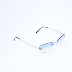 Chanel Rimless Sunglasses Eyewear CC Logo Blue Silver — view 3