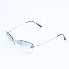 Chanel Rimless Sunglasses Eyewear CC Logo Blue Silver — view 2