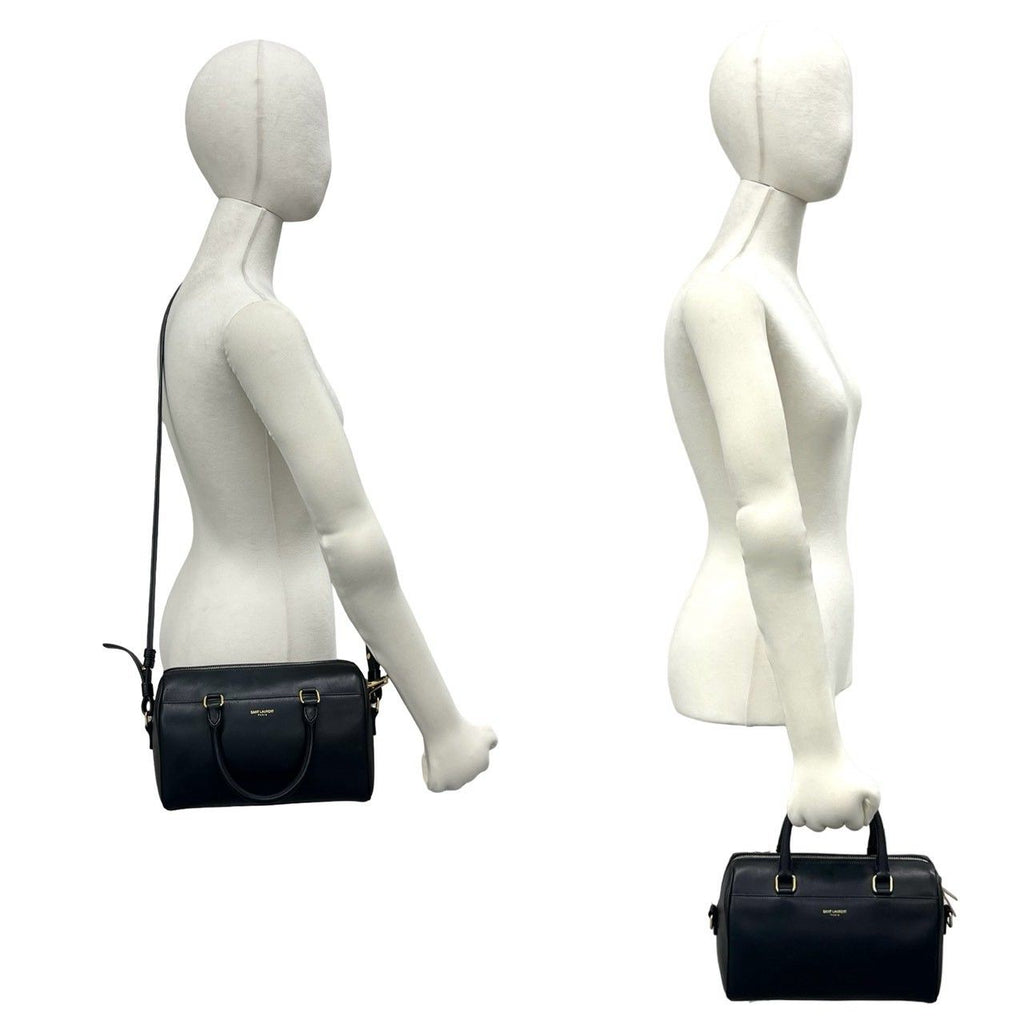 Saint Laurent Paris Baby Cabas Leather 2-Way Shoulder Bag Black — view 2
