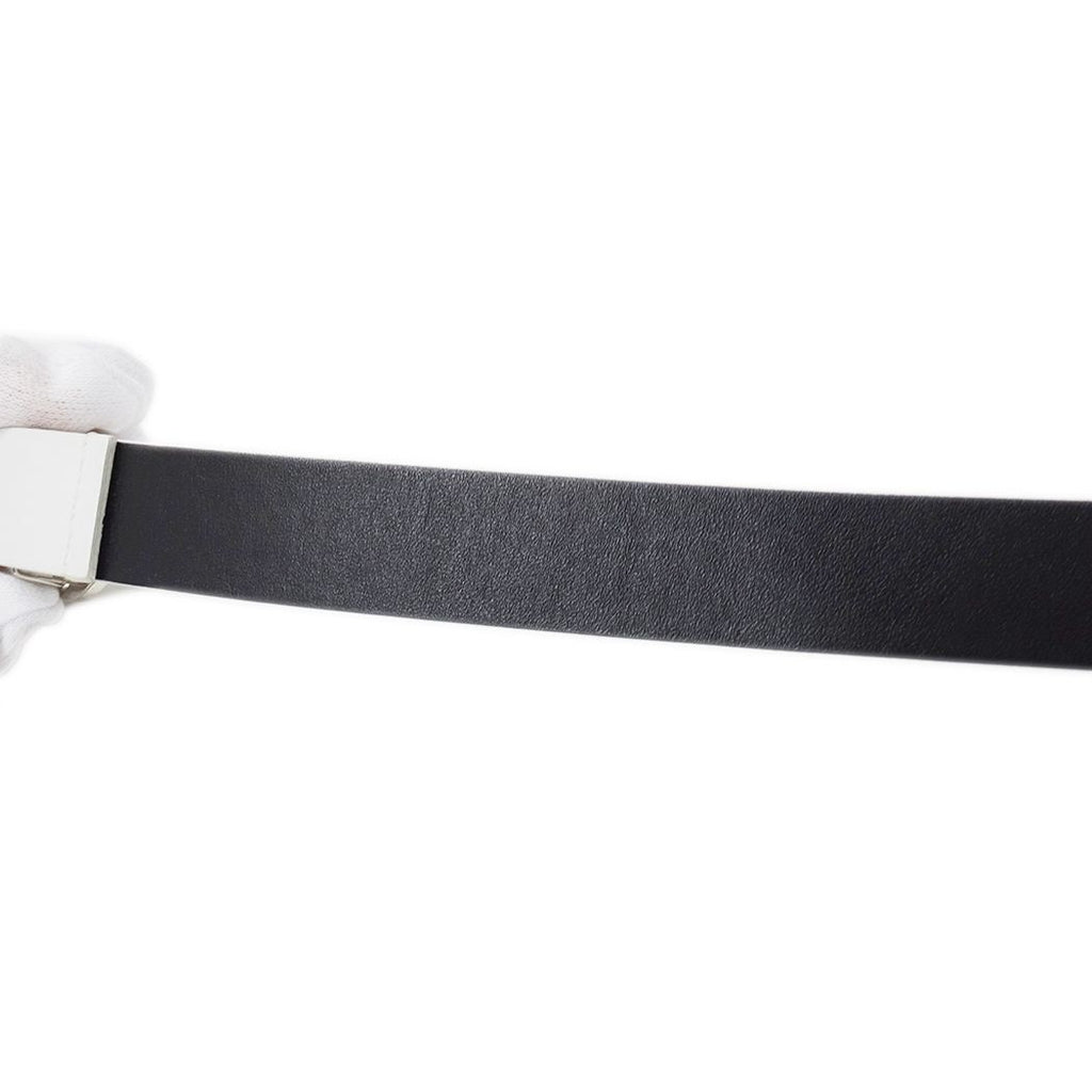 Chanel Belt Leather Rhinestone White Silver 75/30 CC Logo — view 8