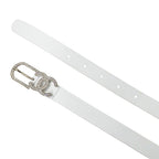 Chanel Belt Leather Rhinestone White Silver 75/30 CC Logo — view 5