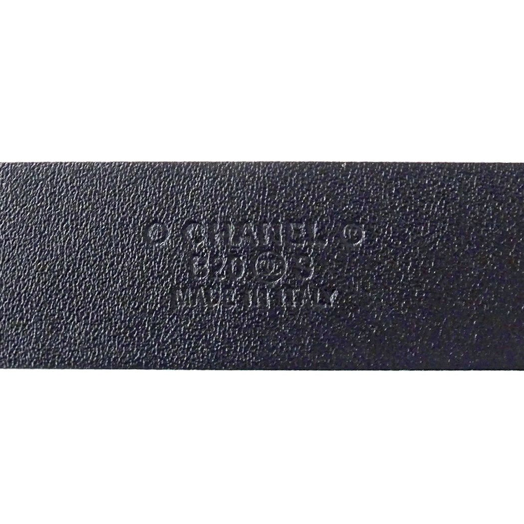 Chanel Belt Leather Rhinestone White Silver 75/30 CC Logo — view 4