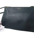 Celine Shoulder Bag Trio Large Leather Green Pochette Small — view 7