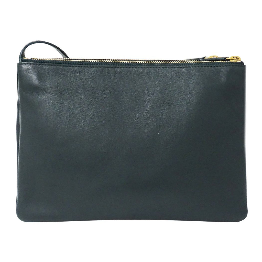 Celine Shoulder Bag Trio Large Leather Green Pochette Small — view 2