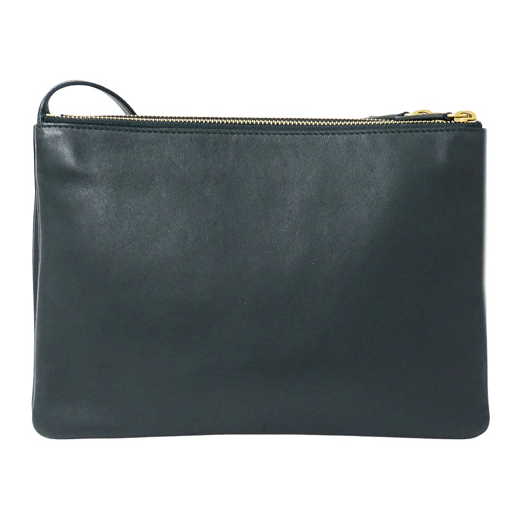 Celine Shoulder Bag Trio Large Leather Green Pochette Small — view 2
