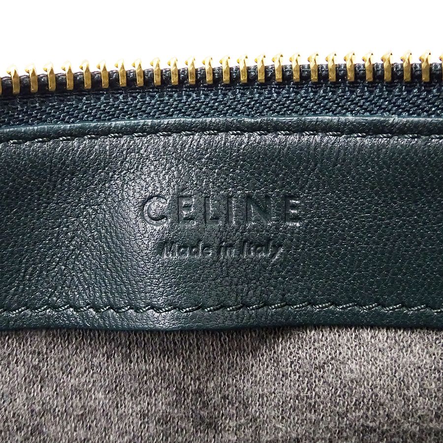 Celine Shoulder Bag Trio Large Leather Green Pochette Small — view 6