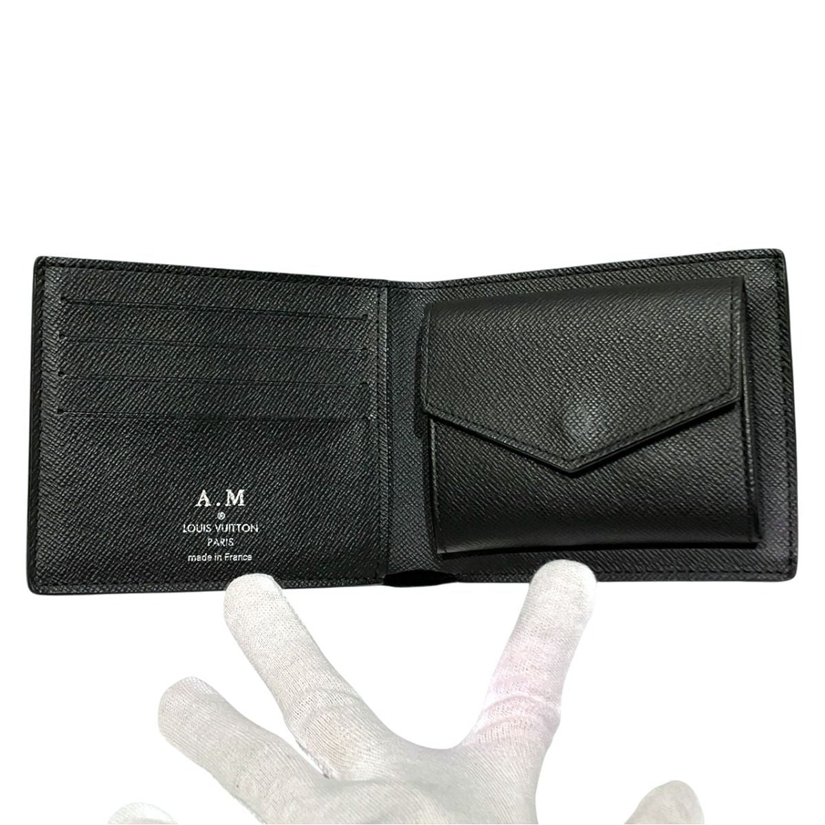 Louis Vuitton Portefeuille Marco MN Monogram Eclipse Bifold Wallet Canvas — view 3